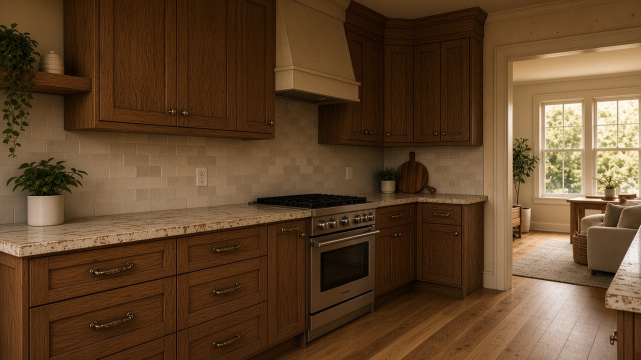 Kitchen with outdated cabinets before remodel
