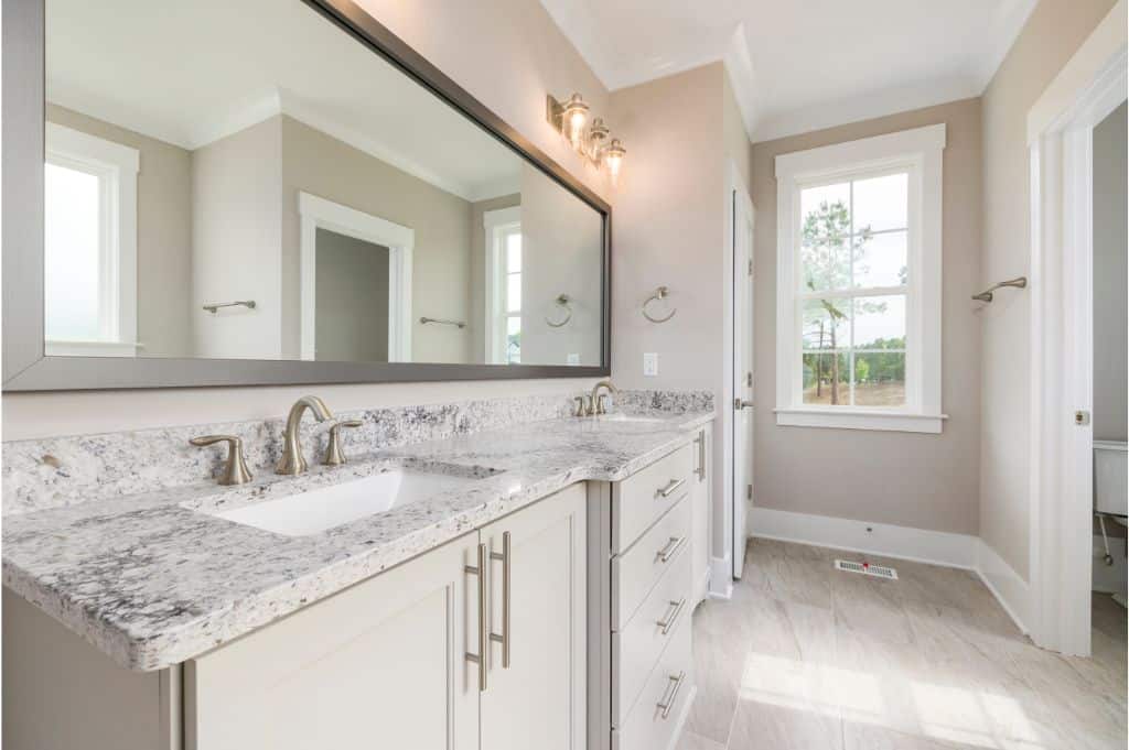 Bathroom Quartz countertop | Nadine Floor Company