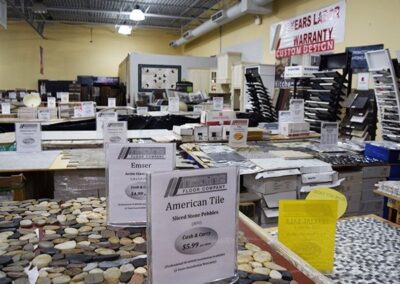 American Pebblestone Tiles Display In The Store