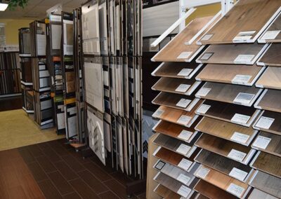 Ceramic Tile & Light Toned Hardwood Display Section In The Store