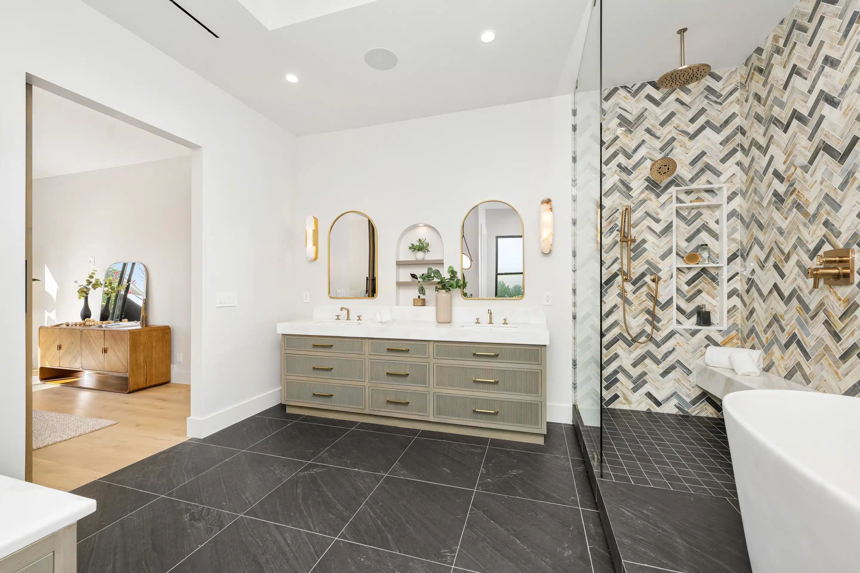 Elegant Bathroom Tile Flooring Plano